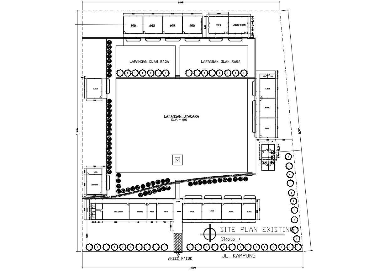 Ground Floor Plan Of Commercial Building Site Plan AutoCAD