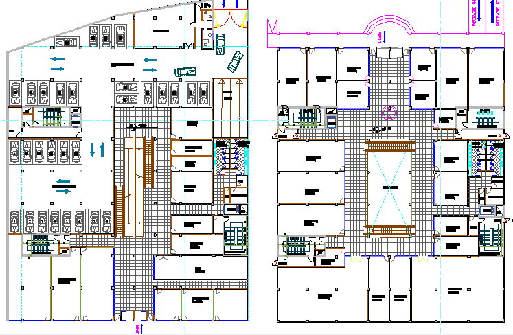 Ground and first floor layout plan details of shopping