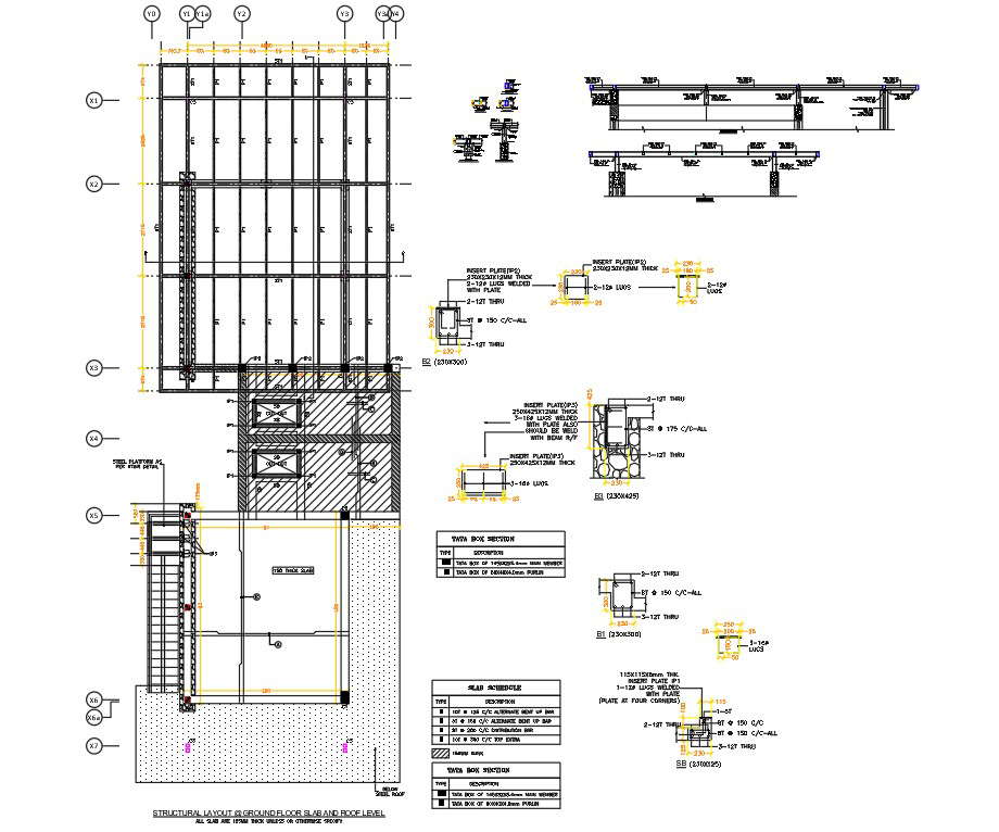 Ground floor beam details - Cadbull