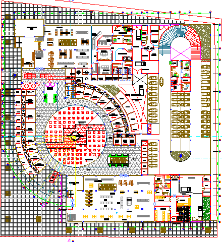 Ground floor layout plan details of shopping center dwg file - Cadbull