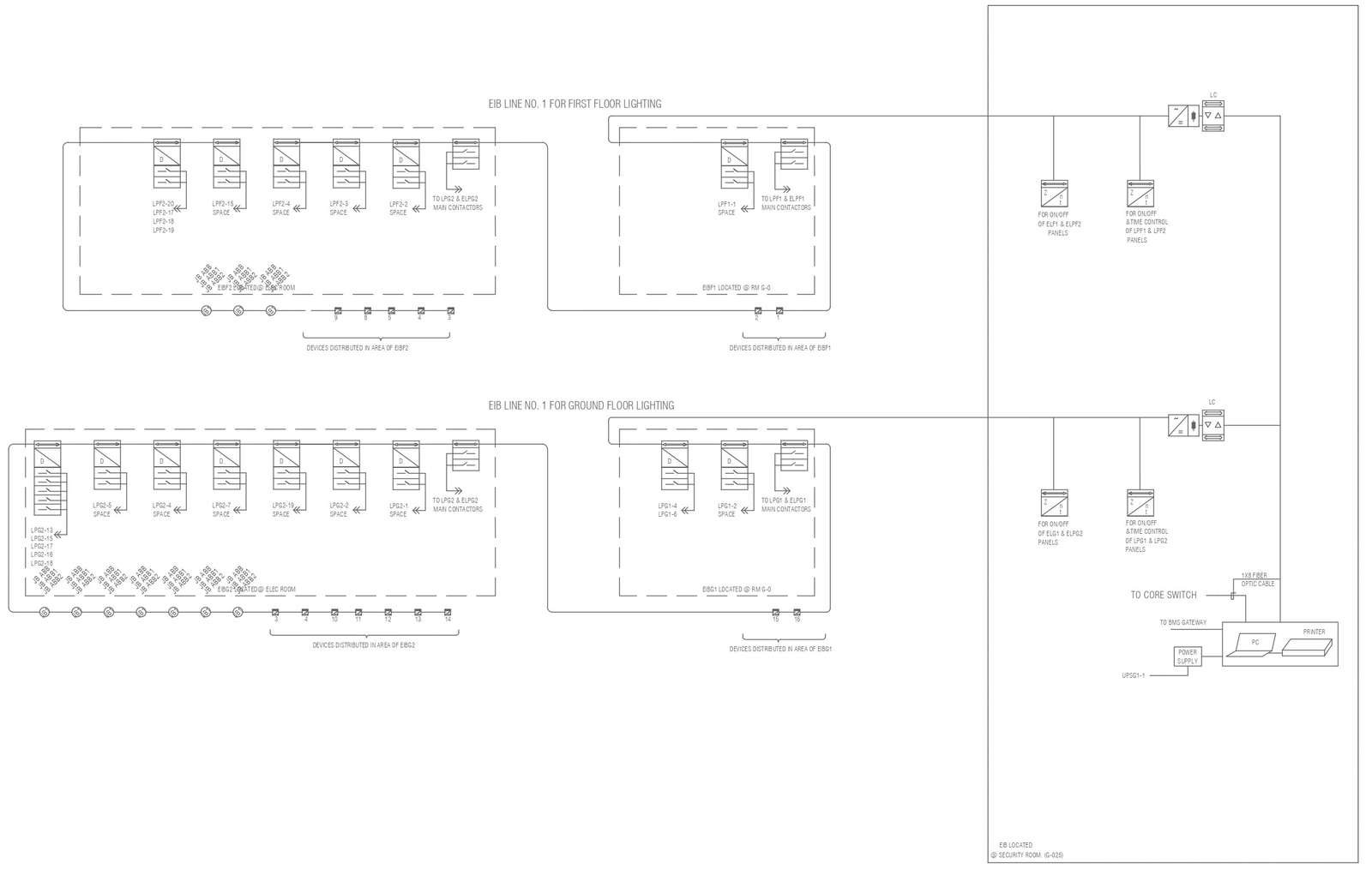 Ground floor and first floor electric layout with all lighting points ...