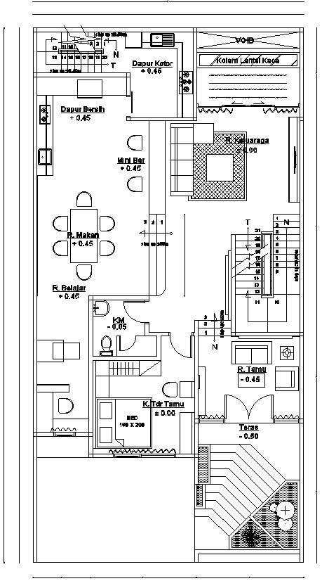 Ground floor plan layout opt 2 in AutoCAD, dwg file. - Cadbull