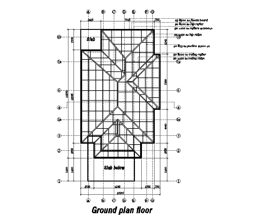 Ground floor plan of 10x17m house plan is given in this Autocad drawing ...