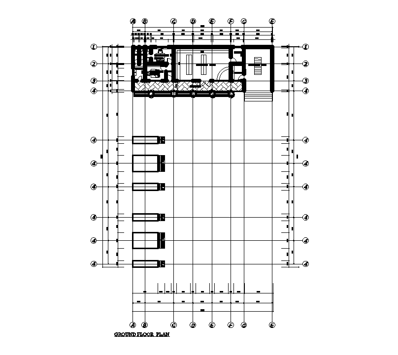 Ground floor plan of 25x39m shopping complex plan is given in this ...