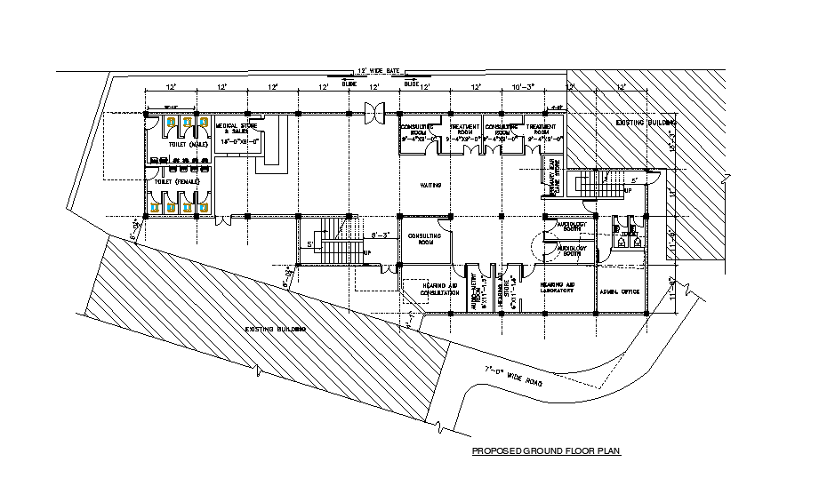 Ground floor plan of the ENT hospital plan is given in this Autocad ...