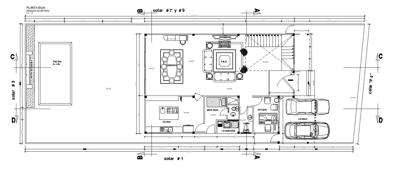 Ground Floor Plan Of The House In Detail Autocad 2d Drawing Cad File Dwg File Cadbull