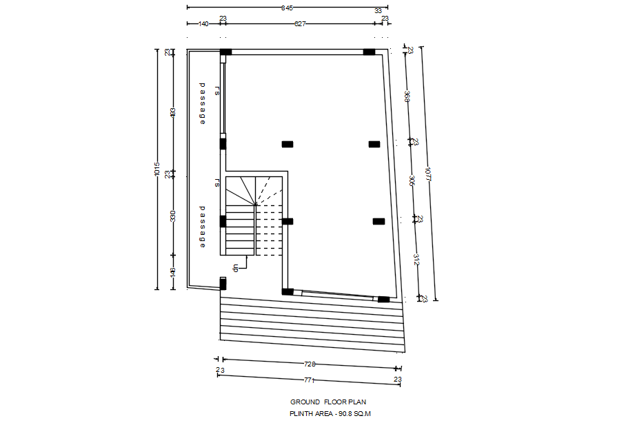 Ground floor plan with detail AutoCAD drawing, dwg file, CAD file - Cadbull