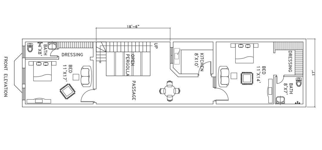 Ground Floor Single Story Tiny House Plan Available In This Drawing File Download Autocad DWG