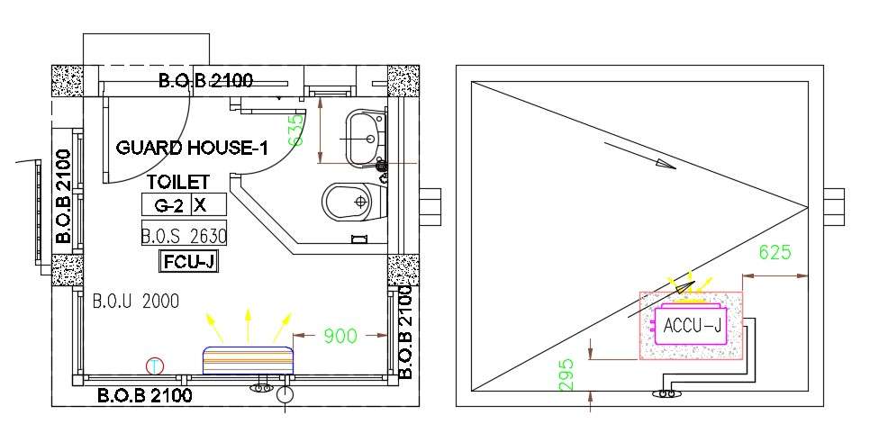 Guard House Plan Design CAD Drawing Download Cadbull