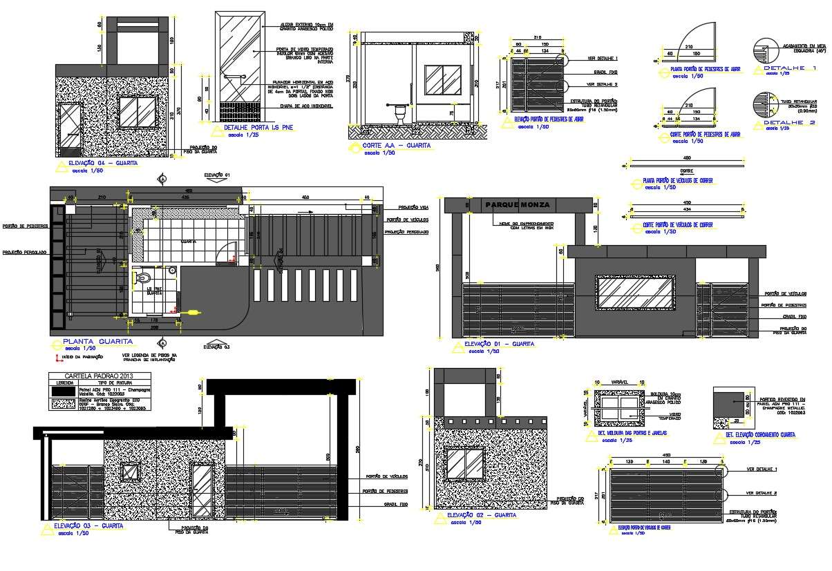 Guard House Room And Gate And Fence Architecture Details Dwg File ...