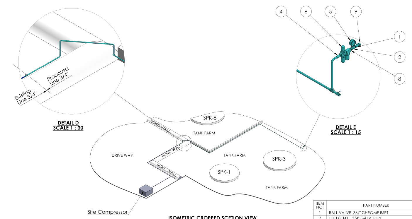 HFO dewatering tank detail design in AutoCAD drawing, CAD file