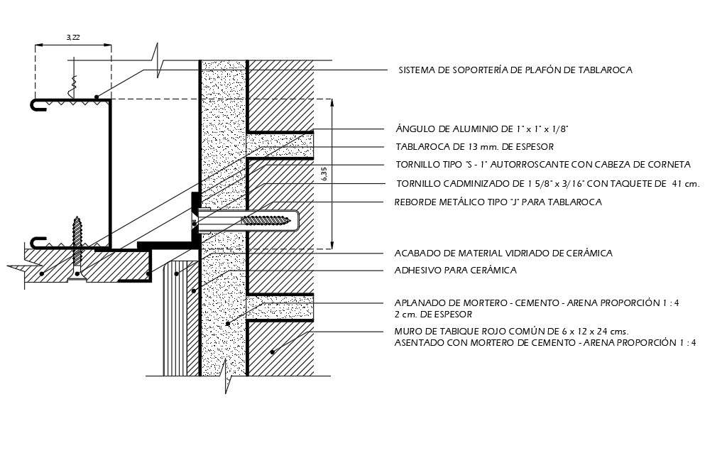 Hanging Ceiling Detail - Cadbull