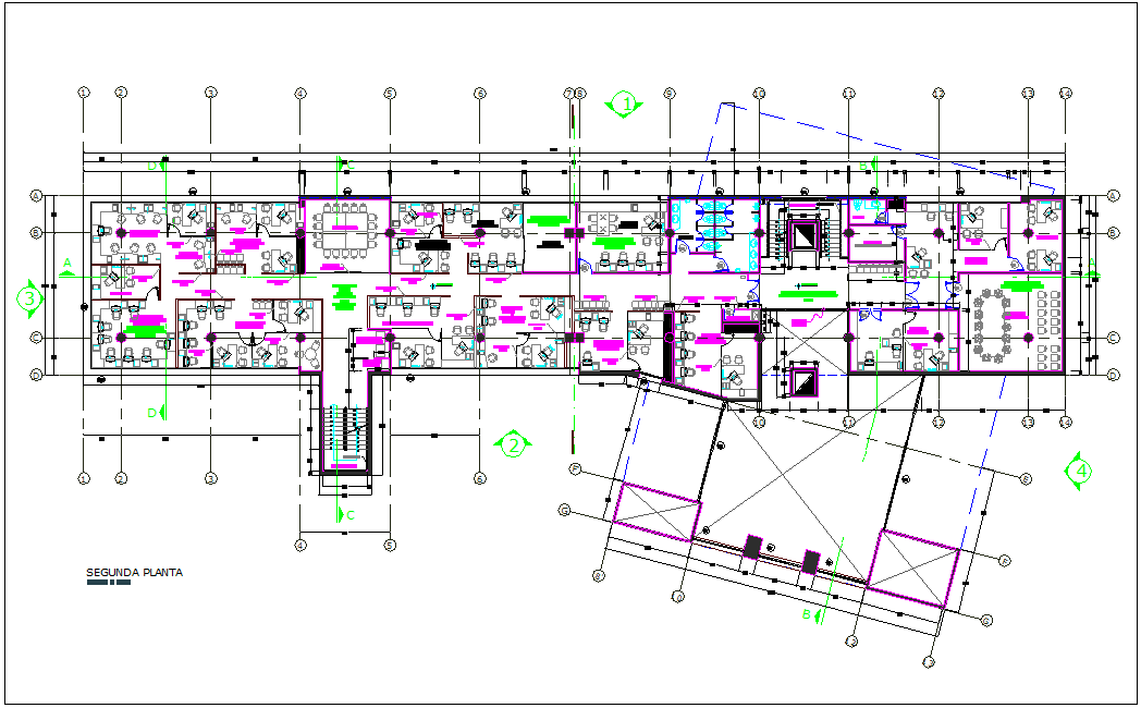 Headquarters Of Municipality Building Second Floor Plan Dwg File - Cadbull