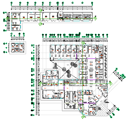 Health center offices design drawing - Cadbull