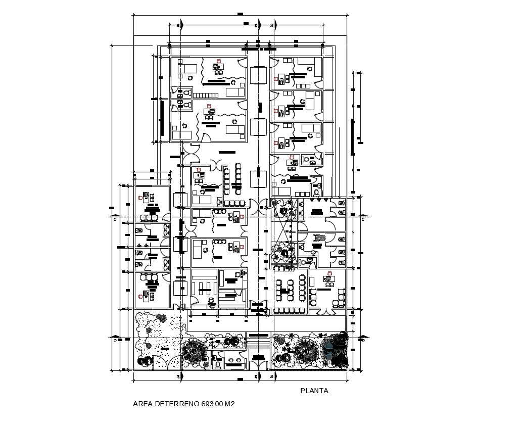 Healthcentre layout in dwg file - Cadbull