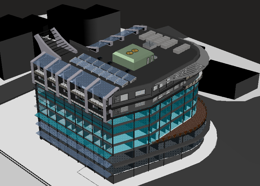 High rise building 3d modeling view dwg file - Cadbull