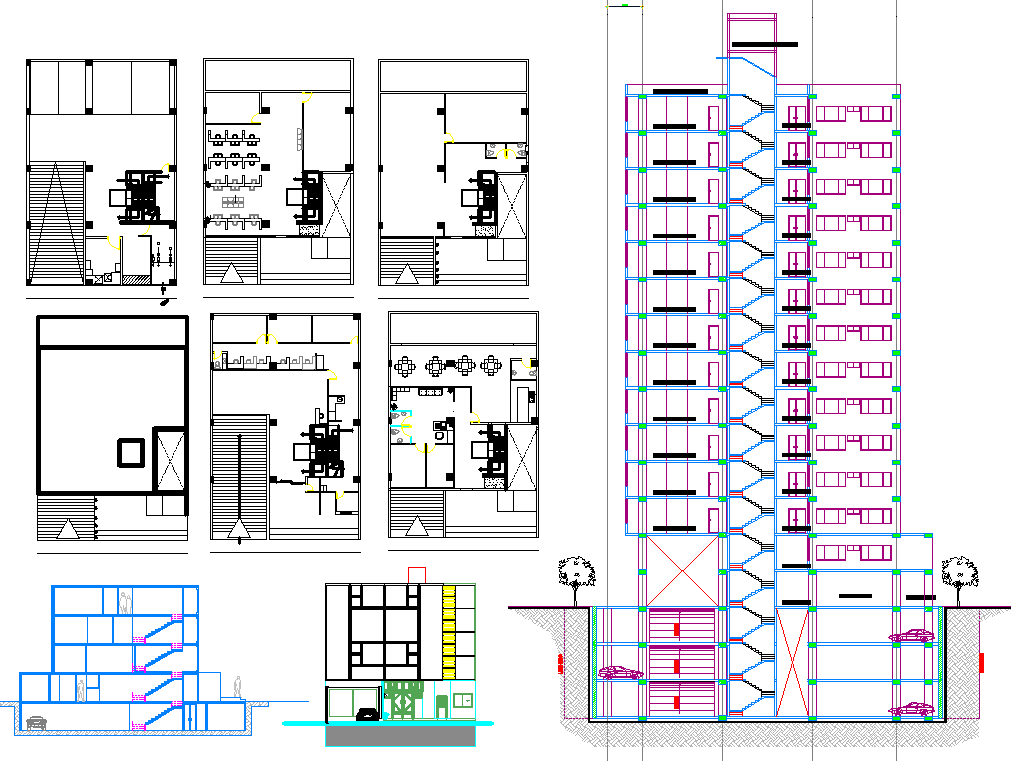 High Rise Building Plan Detail Dwg File Cadbull