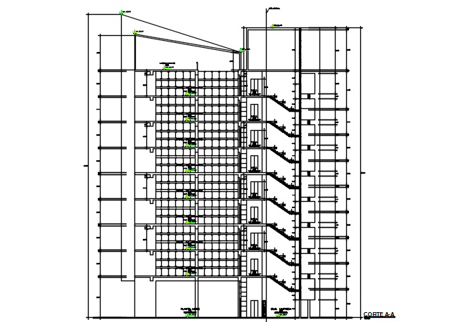 High Rise Building Section A-A’ Detail Dwg File - Cadbull