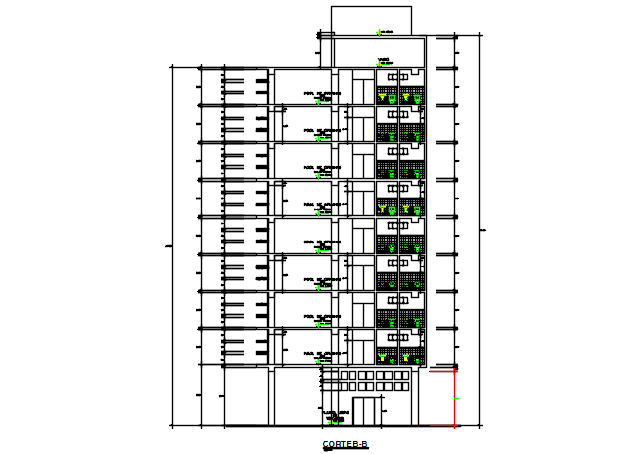 High Rise Building Section B-B’ Detail Dwg File - Cadbull