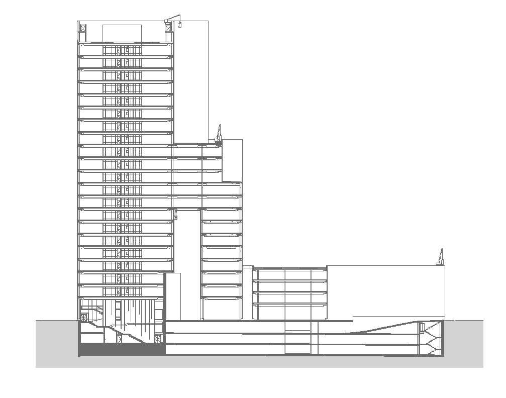 High rise building structure detail 2d view layout file in dwg format ...