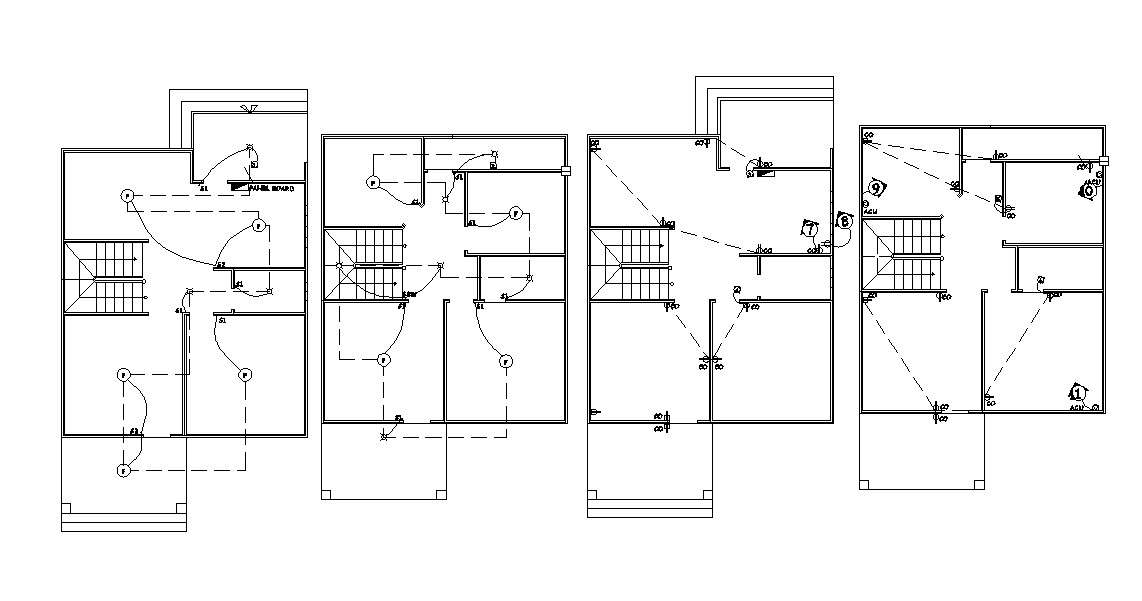 Home Electrical Wiring CAD Drawing Plan Cadbull