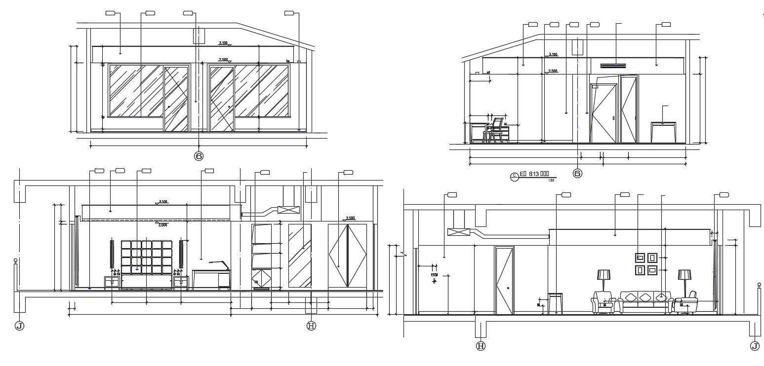 The Autocad Drawing File Contains The Elevation Design Of