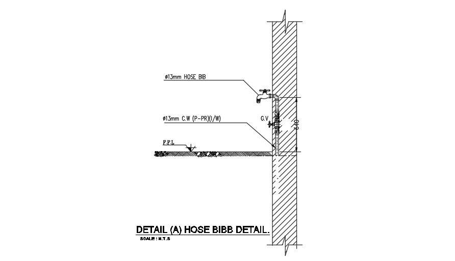 Hose Bibb Cad Block And Typical Drawing For Designers 8263