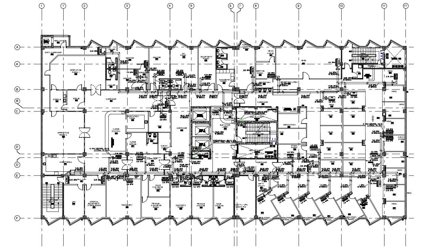 Hospital Building Design Architecture Layout Plan - Cadbull