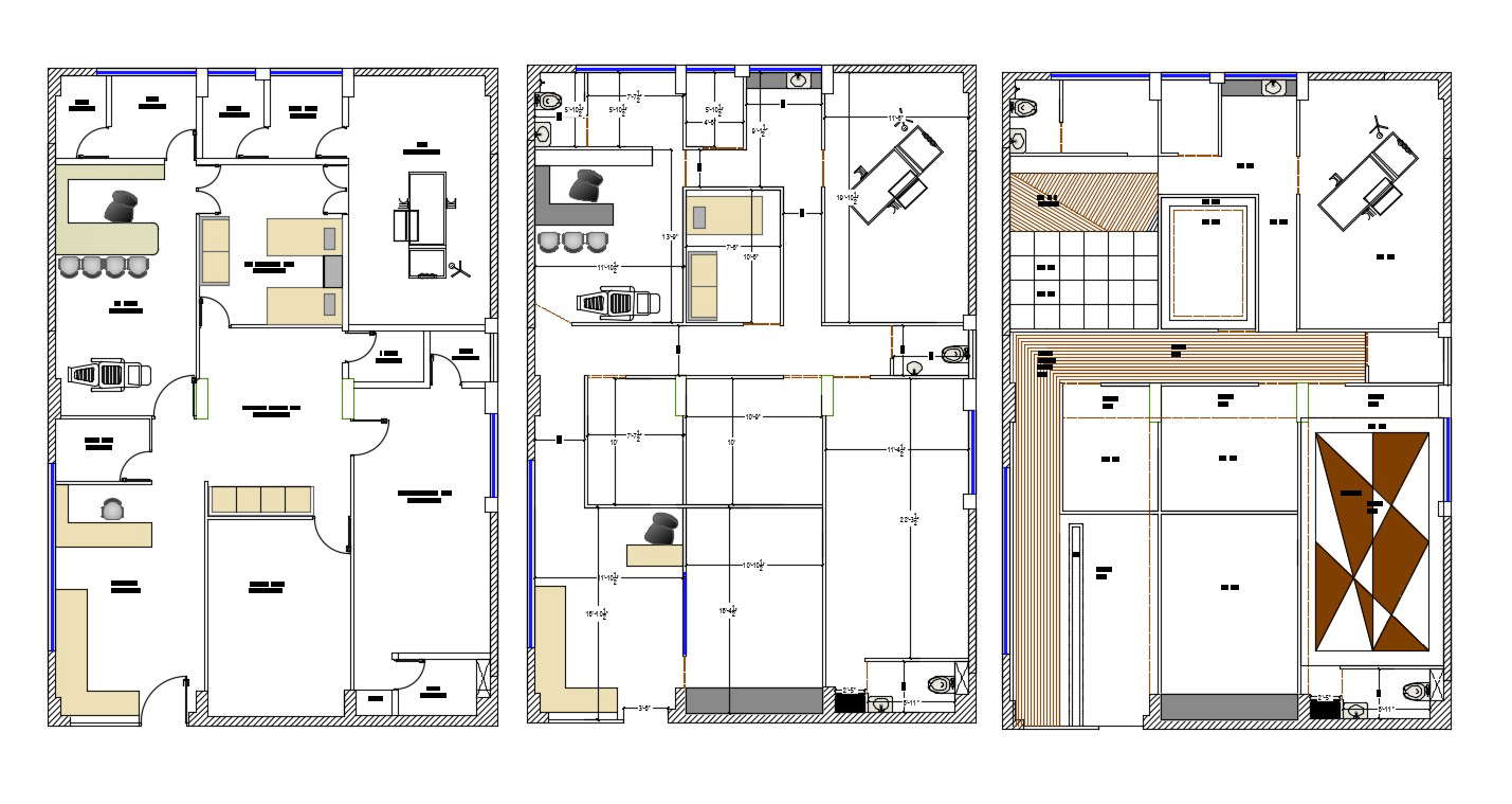 Hospital Floor Plan With Different Option In CAD Drawing