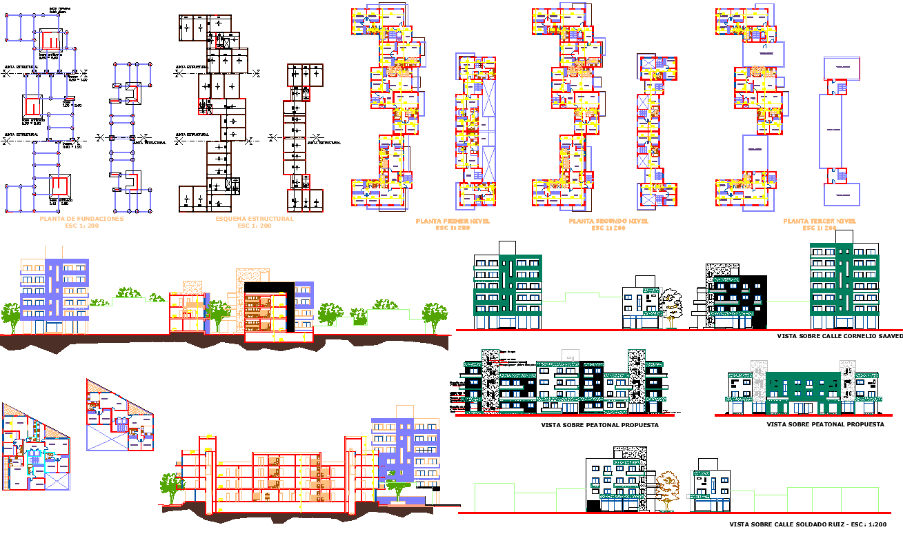 Hospital Project detail view dwg. - Cadbull