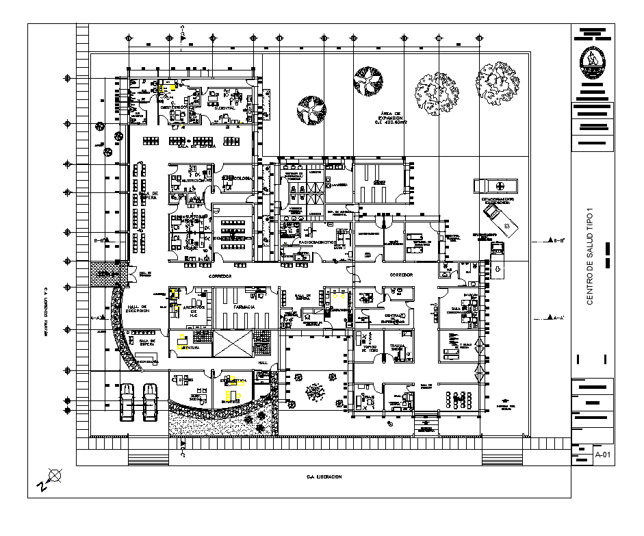 Hospital building plan 2d view detail layout autocad file - Cadbull