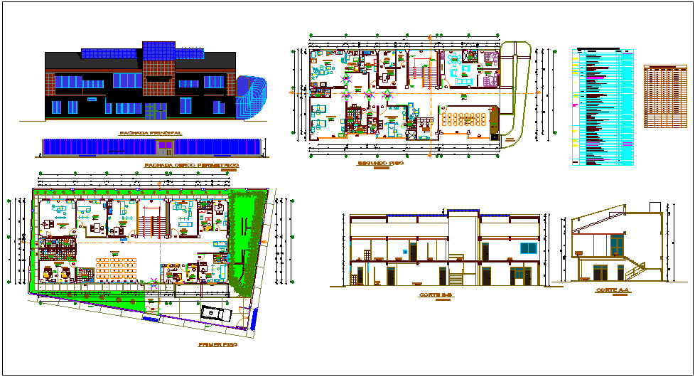 Hospital Planelevation And Section View With Bed View Dwg File Cadbull Images