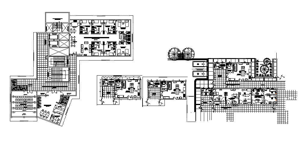 Hospital design with detail dimension in autocad - Cadbull