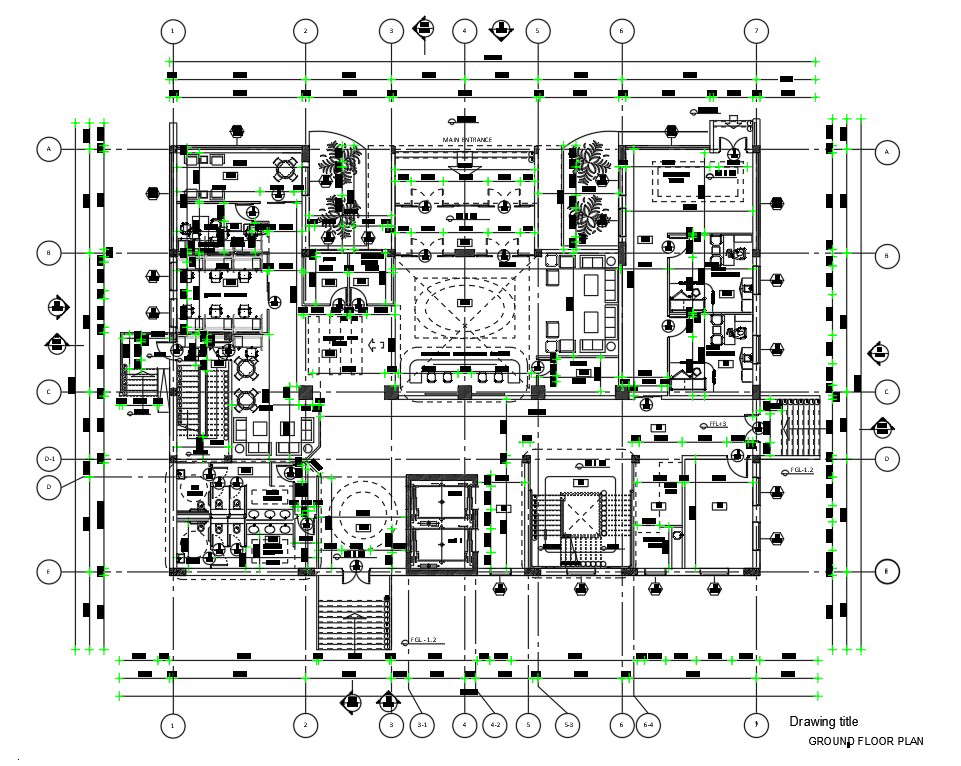 Hospital Ground Floor Layout Plan With Furniture Drawing DWG File - Cadbull