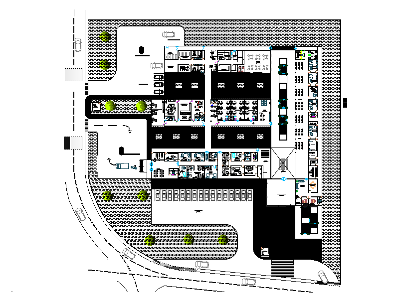 Hospital Plan With Furniture Layout AutoCAD Drawing Download DWG File ...