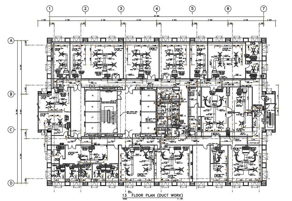 Hospital building – Duct work has given in this Autocad DWG drawing ...