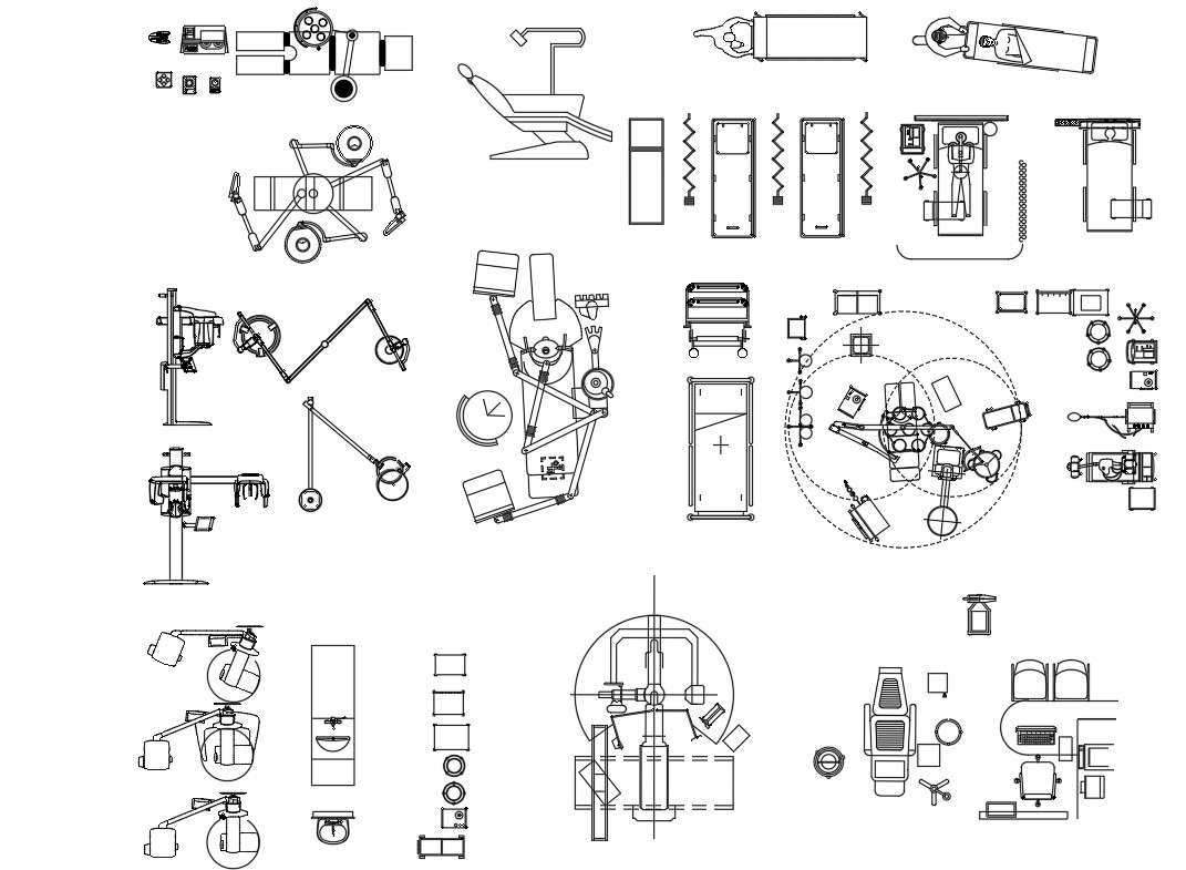 Hospital equipments CAD blocks in AutoCAD 2D drawing, dwg file, CAD ...