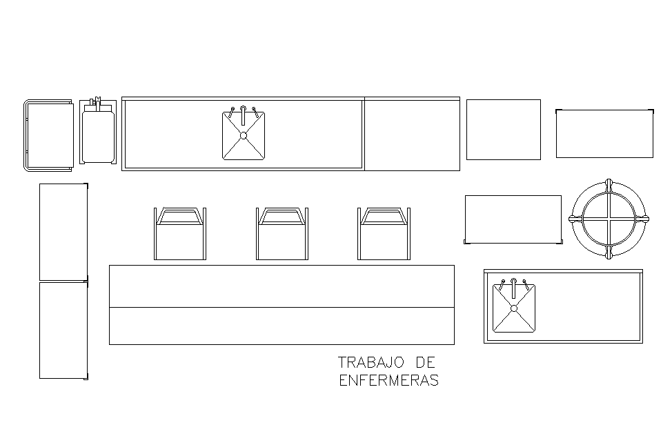 Hospital Nurse Work Area Is Given In This Autocad Drawing Filedownload Now Cadbull 4017