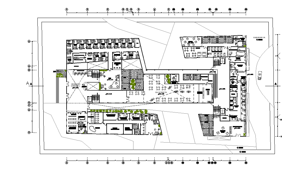 Hospital plan is given in this 2D Autocad DWG drawing file. Download ...