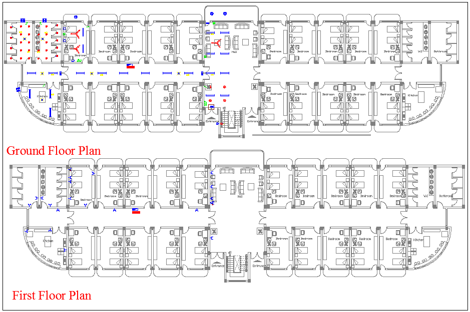 Hostel Layout Plan - Cadbull