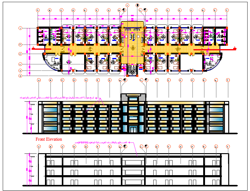 Hostel Floor Plan In DWG File Cadbull Hotel Floor Floor Plans ...