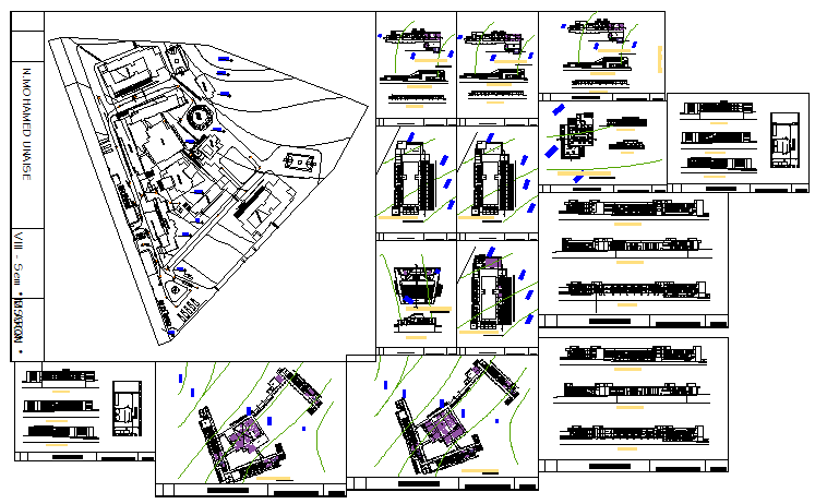 Hostel and academic center design drawing - Cadbull