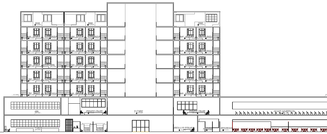 Hotel Design and Elevation Plan dwg file - Cadbull