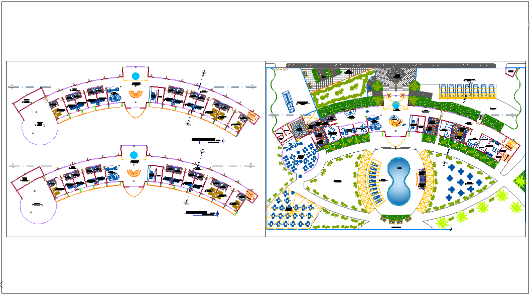 Hotel Design and lay-out detail - Cadbull