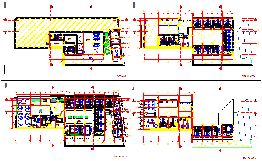 Hotel project dwg file - Cadbull