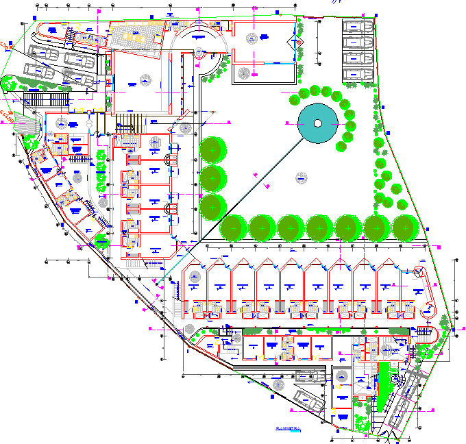 Hotel Layout plan autocad file - Cadbull