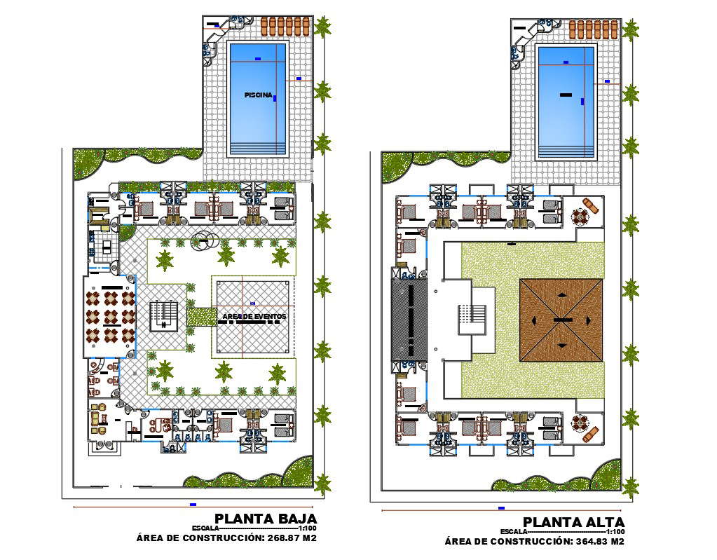 Hotel Plan Autocad Drawing Download Dwg File Cadbull