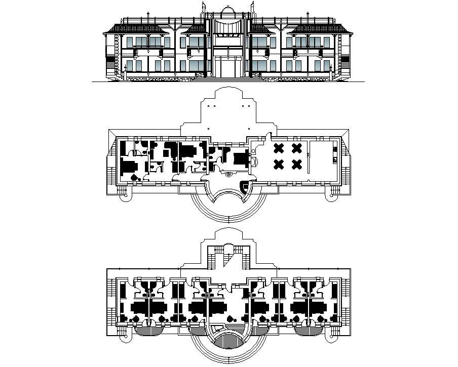 Hotel building design layout plan - Cadbull