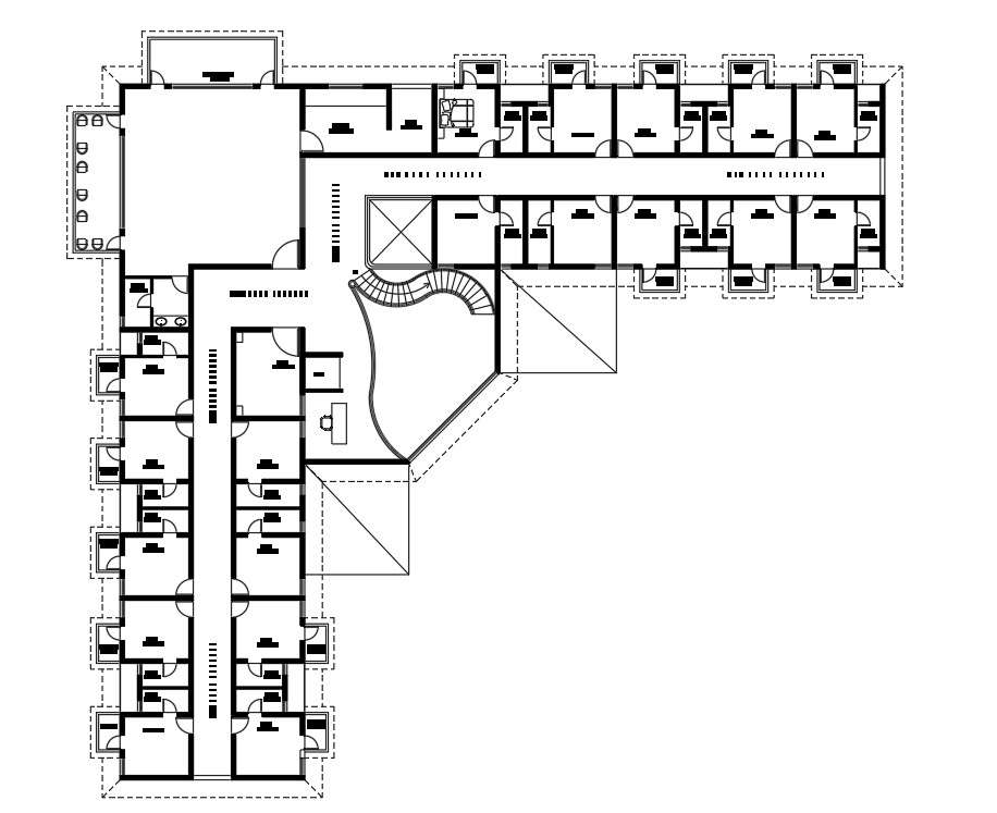 Hotel layout details - Cadbull