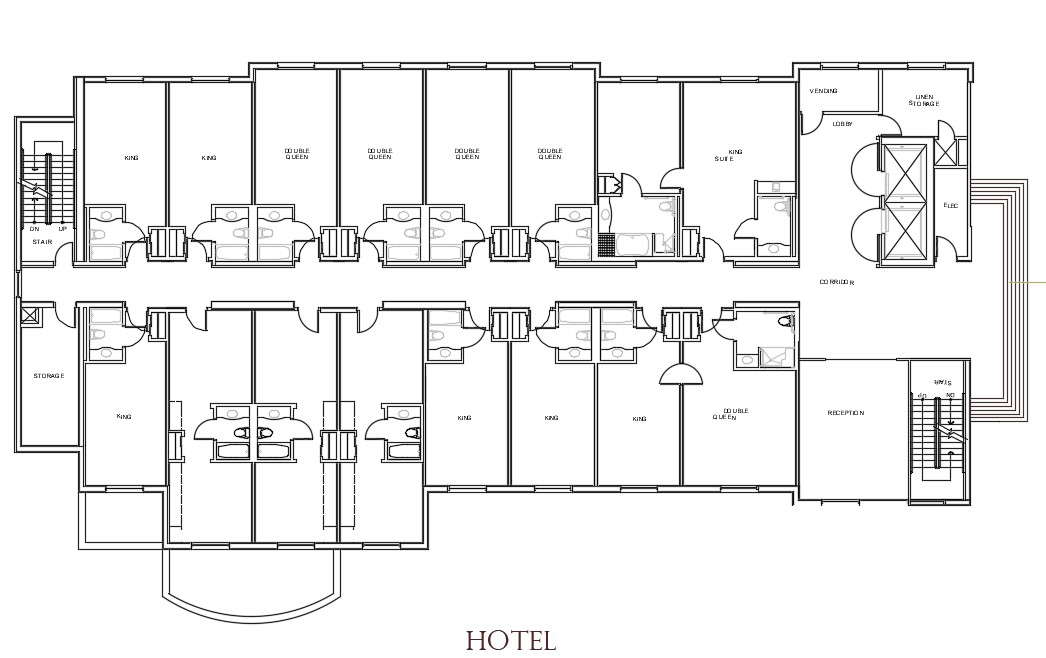 Hotel plan drawing bedrooms floor plan dwg file - Cadbull